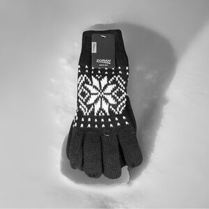Unisex Snowflake Thermal Fleece Lined Winter Gloves